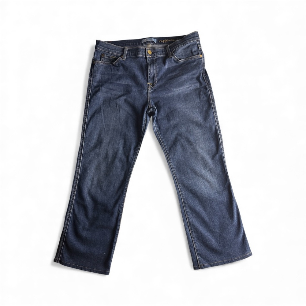 Vtg Seven7 For All Manking Women Rare Blue Jean Bootcut Cropped Retro Sexy Sz31 View 3